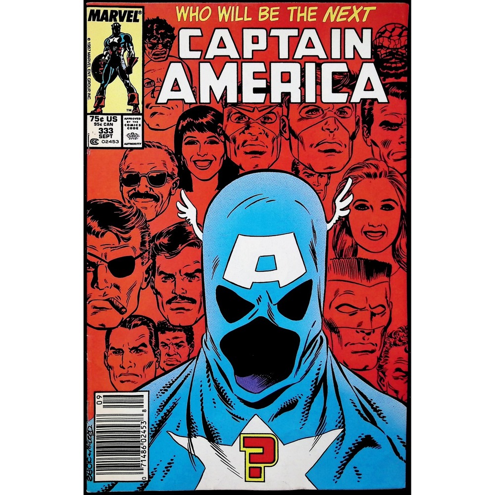 Captain America #333 Newsstand 1st John Walker as Cap Marvel comic book 1987